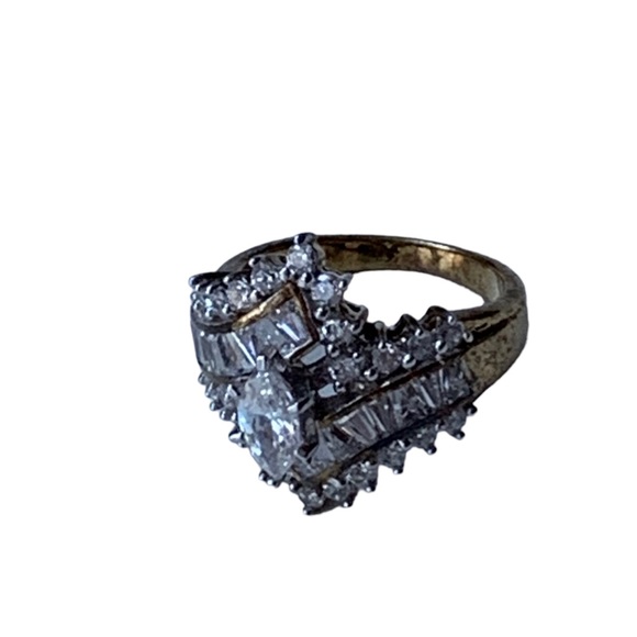 Thailand Cubic Zirconia Gold Plated Dinner Ring Woman’s Jewelry Cocktail Ring - Picture 6 of 8